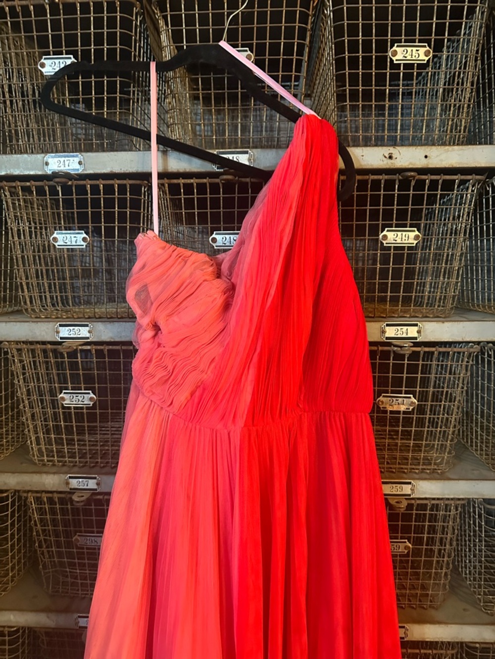Hutch One-Shoulder Ombre Coral to Pink Maxi Dress - A Stunner - Picture 5 of 13